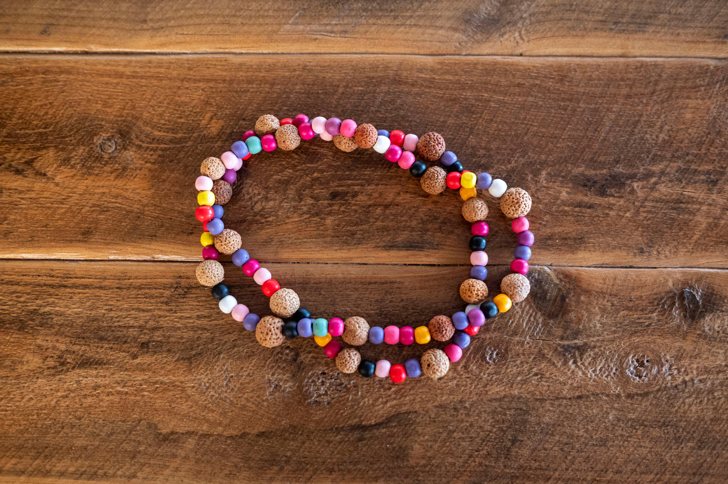Long quandong and seed beads necklace