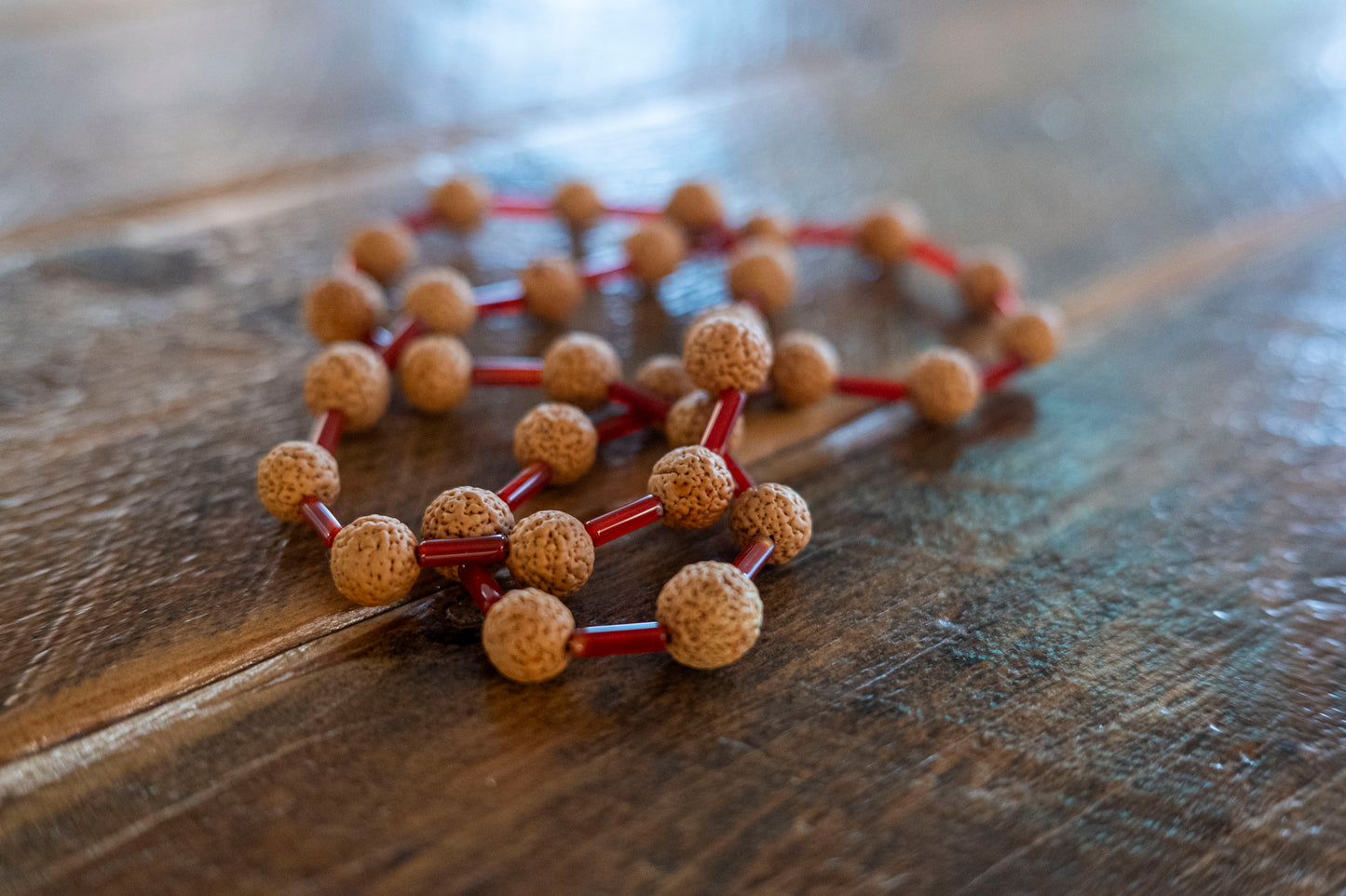 Long bone beads and quandong necklace